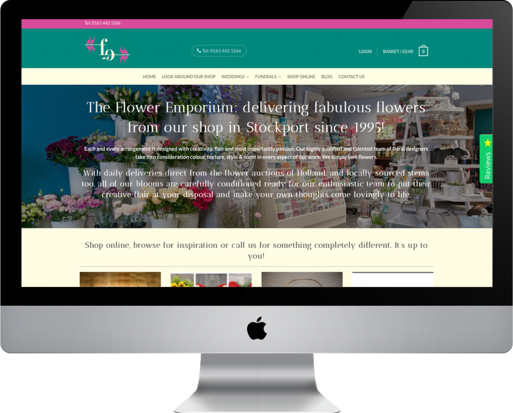 ecommerce web design for greater Manchester florist